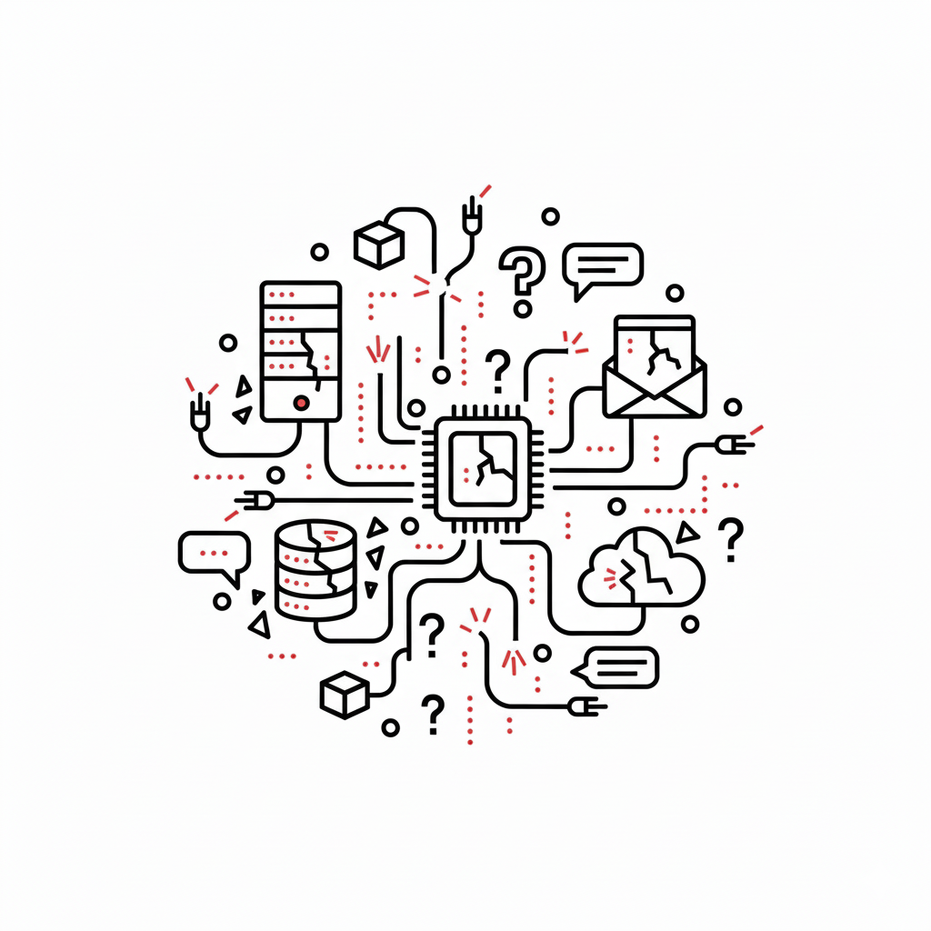 Illustration of brittle system architecture and integration failures